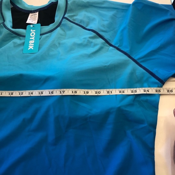 Joybik Blue Gradient Rashguard UPF50 With Black Swim Shorts Set Plus Size 3X/4X - Picture 7 of 16